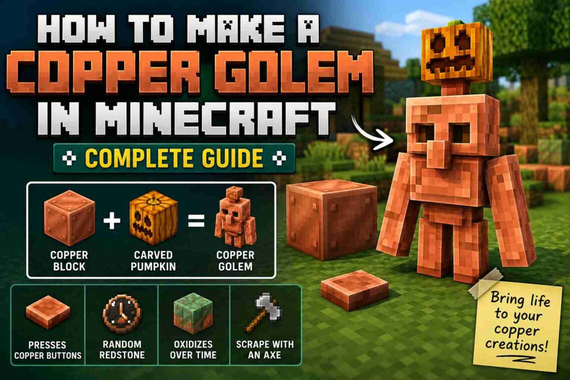 How to Make a Copper Golem in Minecraft