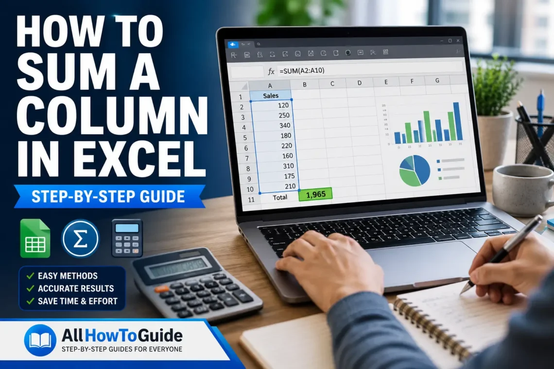 How to Sum a Column in Excel